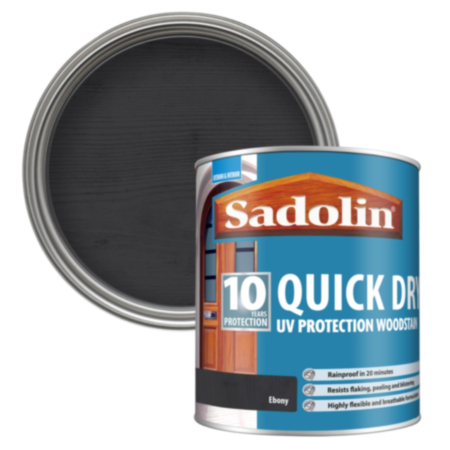 Sadolin 10 Year Quick Dry Woodstain Ebony 1L