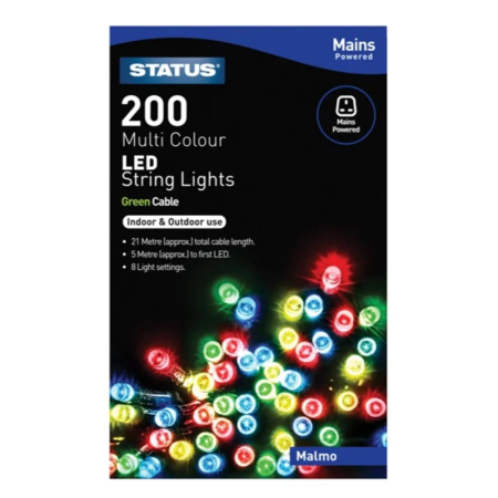 Status Malmo Indoor/Outdoor Multi Coloured Lights 200 LED