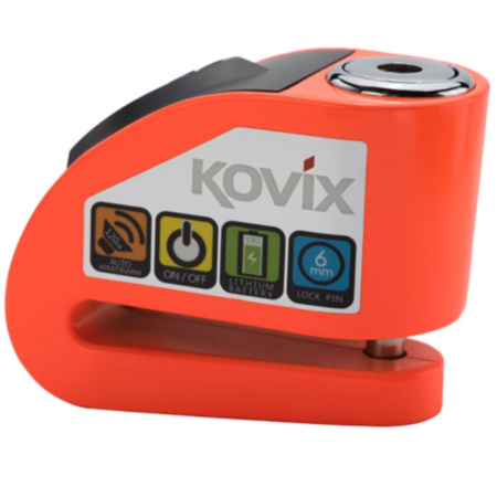 Kovix KD6 6mm Alarm Disc Lock - Fluorescent Orange