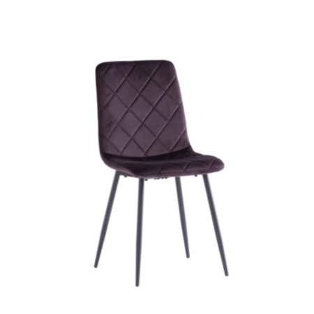 Bella Velvet Dining Chair - Aubergine (Pair)