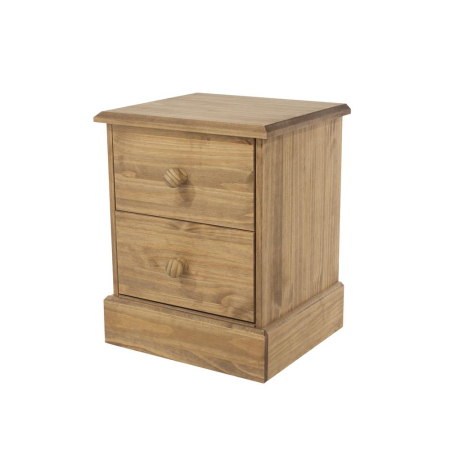 Cotswold Pine 2 Drawer Bedside Cabinet
