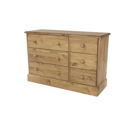 Cotswold Pine 3+3 Drawer Wide Chest