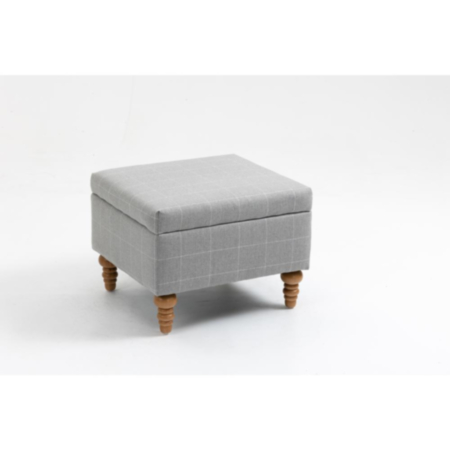 Westbridge Storage Footstool in Grey Check
