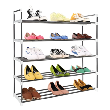 Knight 5 Tier Shoe Rack - Grey