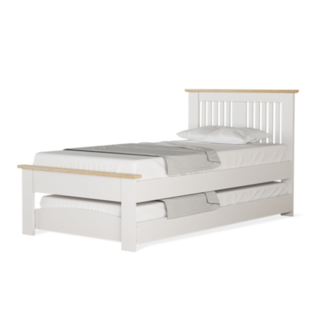 Hendre Guest Bed with Underbed Trundle - White/Oak
