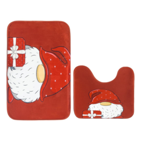 Velosso Christmas Pedestal & Bath Mat Set