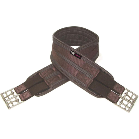 Hy Equestrian Waffle Girth - Brown - elasticated both ends - 46''
