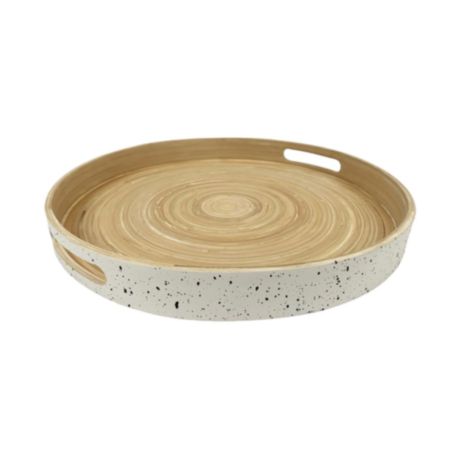 Cook & Dine Bamboo Tray Speckle on White