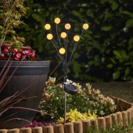 8-Stem GloGlobes Solar Stake Light - Warm White
