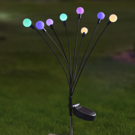 8-Stem GloGlobes Solar Stake Light - Multi Coloured
