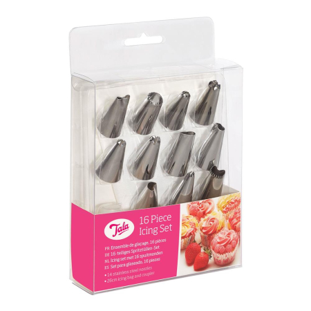 Tala 16 Piece Icing Set (14 Nozzles, Bag & Coupler)