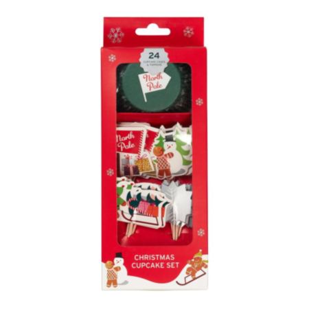 Tala Xmas 24 Cupcake Cases and Toppers North Pole Snow Scene