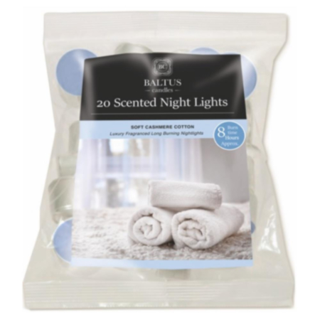 20 Night Lights 8 Hr Burn Cashmere Cotton