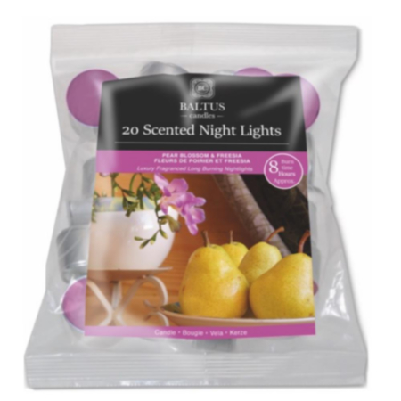 20 Night Lights 8 Hr Burn  Pear Bsm & Freesia
