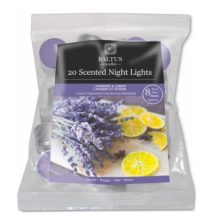20 Night Lights 8 Hr Burn Lavender & Lemon