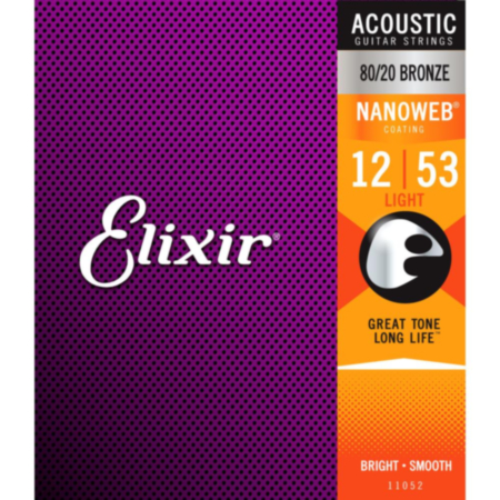 Elixir - Acoustic Nanoweb 80/20 Bronze Light 12-53