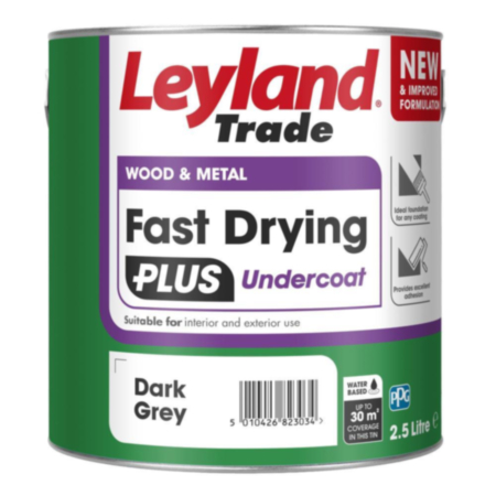 Leyland Trade Fast Drying PLUS Undercoat Dark Grey 2.5L