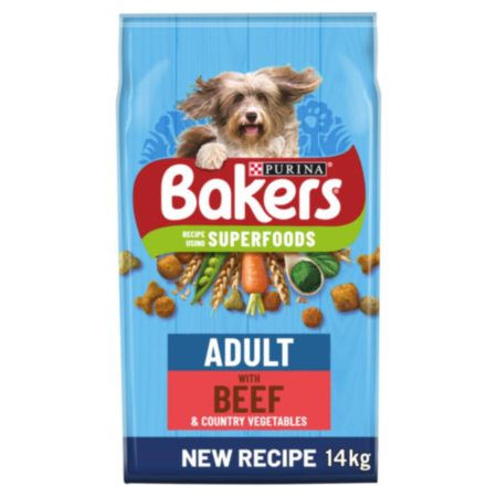 Purina Bakers Adult Beef with Vegetables Dry Dog Food 14kg