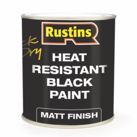 Rustins Heat Resistant Paint - Black 250ml