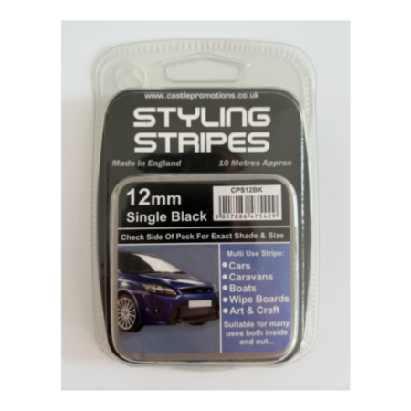 12mm Solid Styling Stripe Black