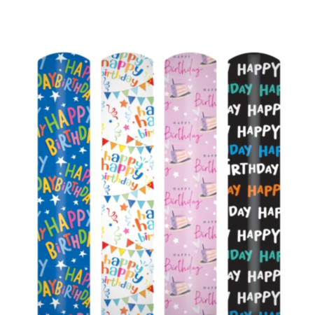 Gift Wrap | 3m Roll - Happy Birthday (Assorted)