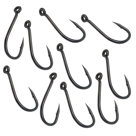 Carp On 10 Pack Teflon Coated Wide Gape Hooks - Size 10 - Micro Barbed 