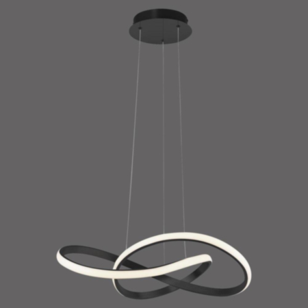 Just Light Maria Loop Pendant LED Chandelier - Black
