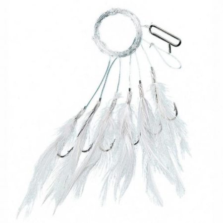 Fladen White Feathers Rig 6 Hook Size  2/0