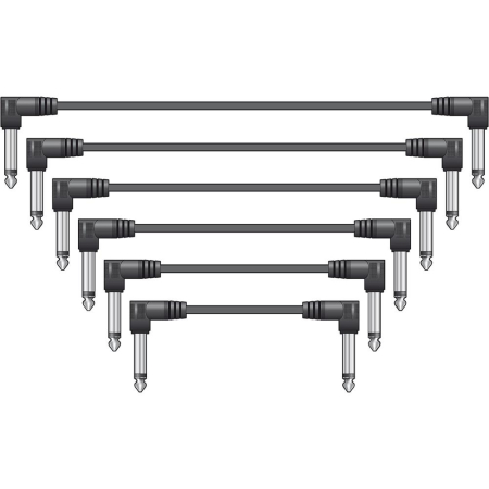 Classic Audio Patch Lead Set Black 6 pcs 0.15m