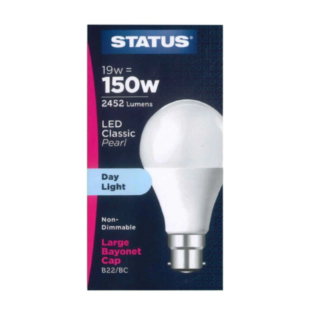 Status 19w GLS LED Pearl BC Daylight Light Bulb