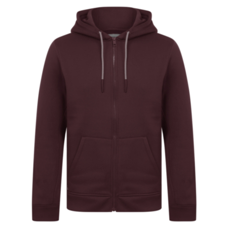 Tokyo Laundry Emund Mens Plain Zip Hoodie - Wine/Black