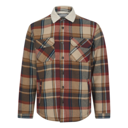 Tokyo Laundry Broch Mens Sherpa Check Shirt - Brown/Grey