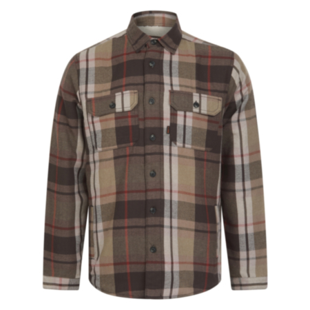 Tokyo Laundry Nordin Mens Padded Check Shirt - Brown/Black