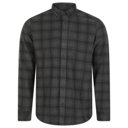 Tokyo Laundry Harmon Mens Cord Check Shirt - Grey/Navy