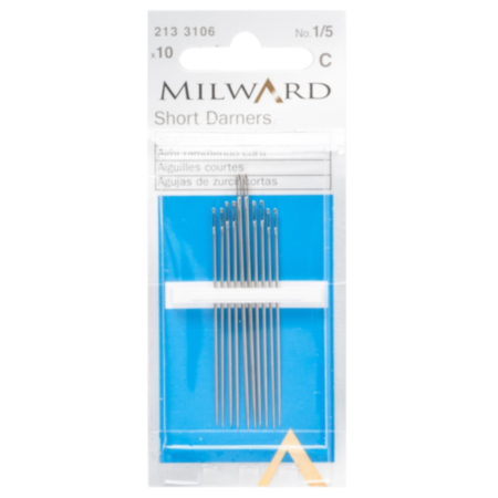 Milward Hand Sewing Needles | Short Darners - No.1-5 (10 Pieces)