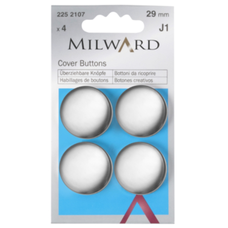 Milward Cover Buttons | Silver - 29mm (4 Pieces)