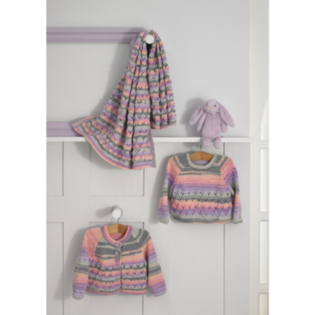 James C Brett | JB746 Baby Cardigan, Jumper & Blanket Double Knit Pattern