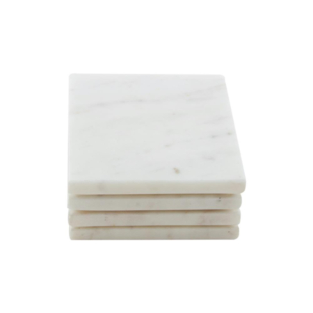 Apollo Set of 4 White Square Marble Coasters