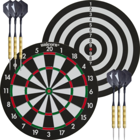 Unicorn XL 17" Double-Sided Dartboard With 2 Sets of Darts