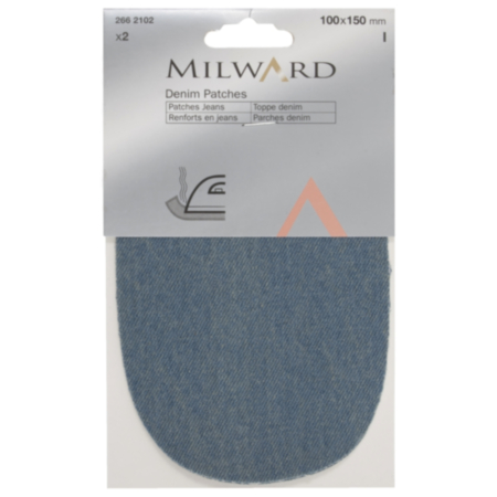 Milward Iron-on Denim Patches - 100 x 150mm (Light Blue)