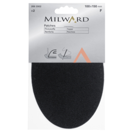 Milward Sew or Iron-on Patches - 100 x 150mm (Black)