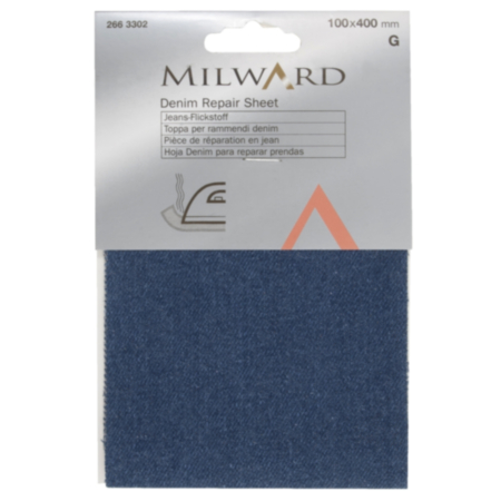 Milward Iron-on Denim Repair Sheet - 100 x 400mm (Mid Blue)