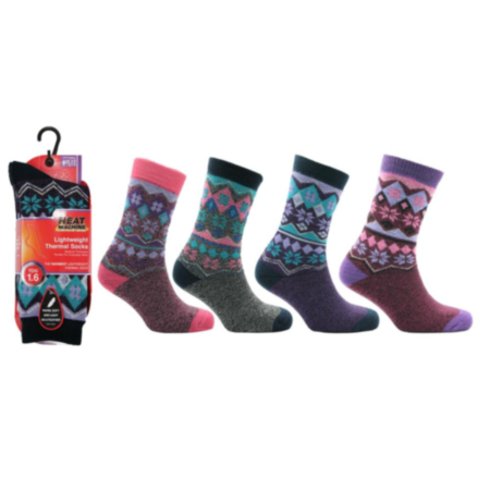 Ladies 1pk HM Casual Thermal Fairisle Socks
