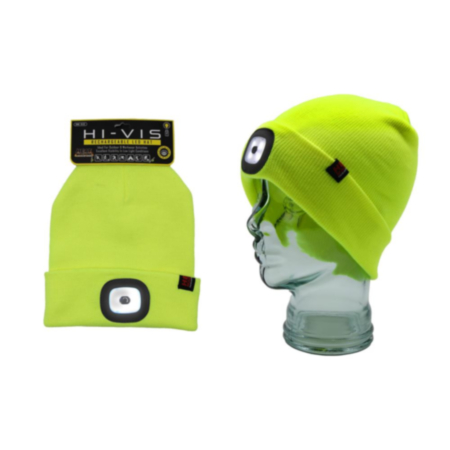 Mens 1pk HM Hi-Vis Acrylic Turn-Up Cuff LED USB Hat