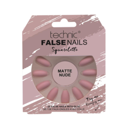 Technic False Nails Sqarletto Matte Nude 