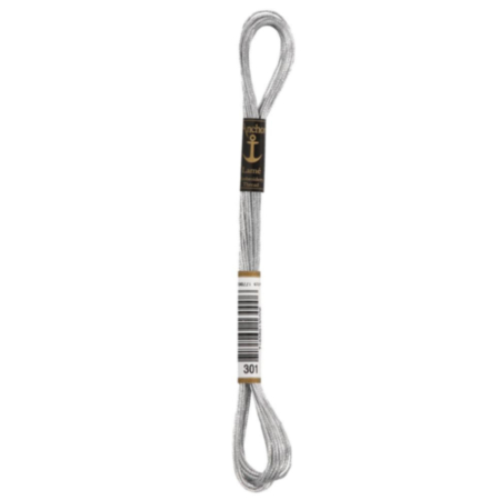 Anchor Lamé Metallic Cotton Skein (8m) | 2H4180\301 - Silver