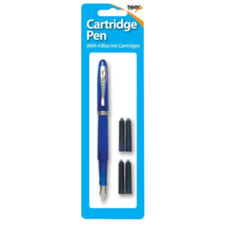 Cartridge Pen with 4 Blue Cartridges (Assorted)