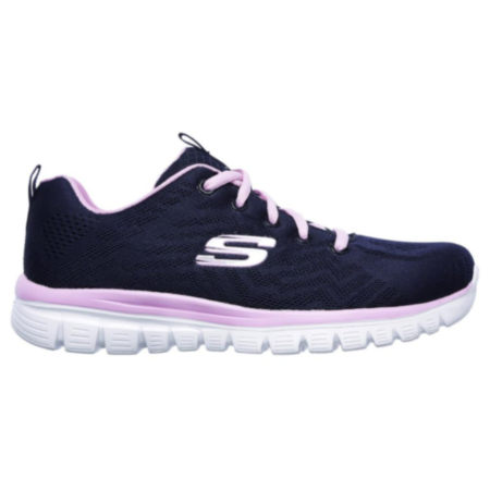Skechers Graceful Get Connected Sports Shoe Size 8 Navy/Pink