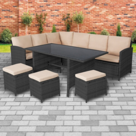 Kent 5 Piece Outdoor Rattan Corner Dining Set