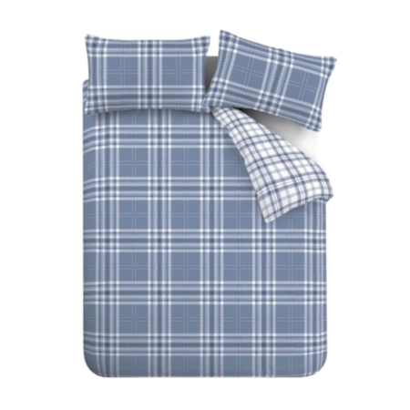 Catherine Lansfield | Kelso Check Blue Duvet Set